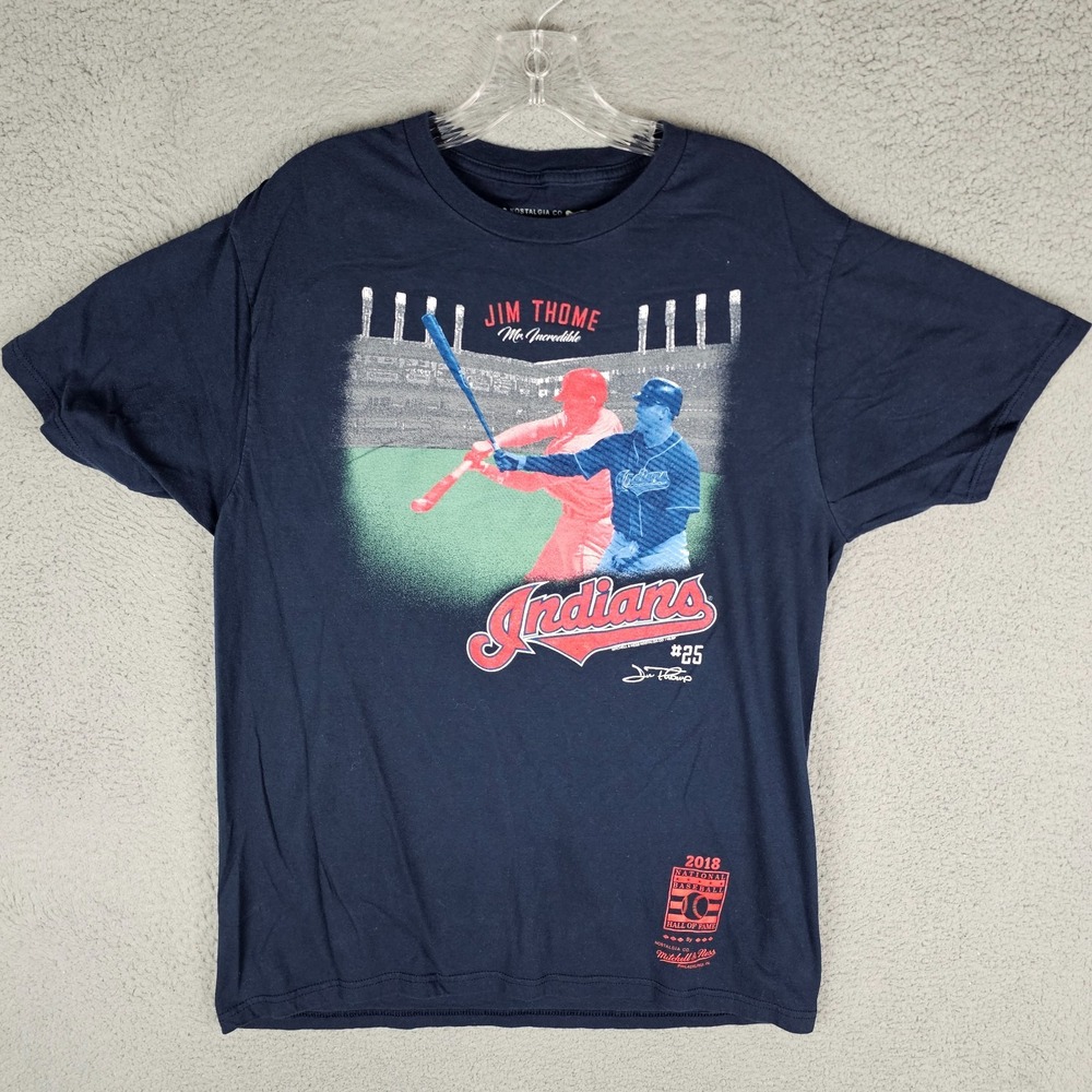Cleveland Indians Jim Thome #25 T-Shirt Mens Large Mitchell Ness MLB Baseball‎
